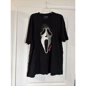 Ghost Face Men's 2XL Black Long Sleeve Crew Neck Graphic Cotton T-Shirt